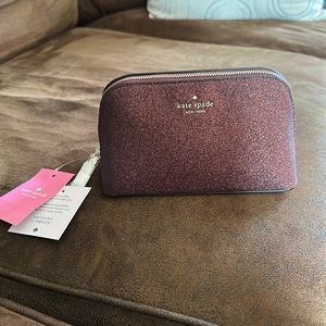 Kate Spade Glitter Fabric Cosmetic Pouch